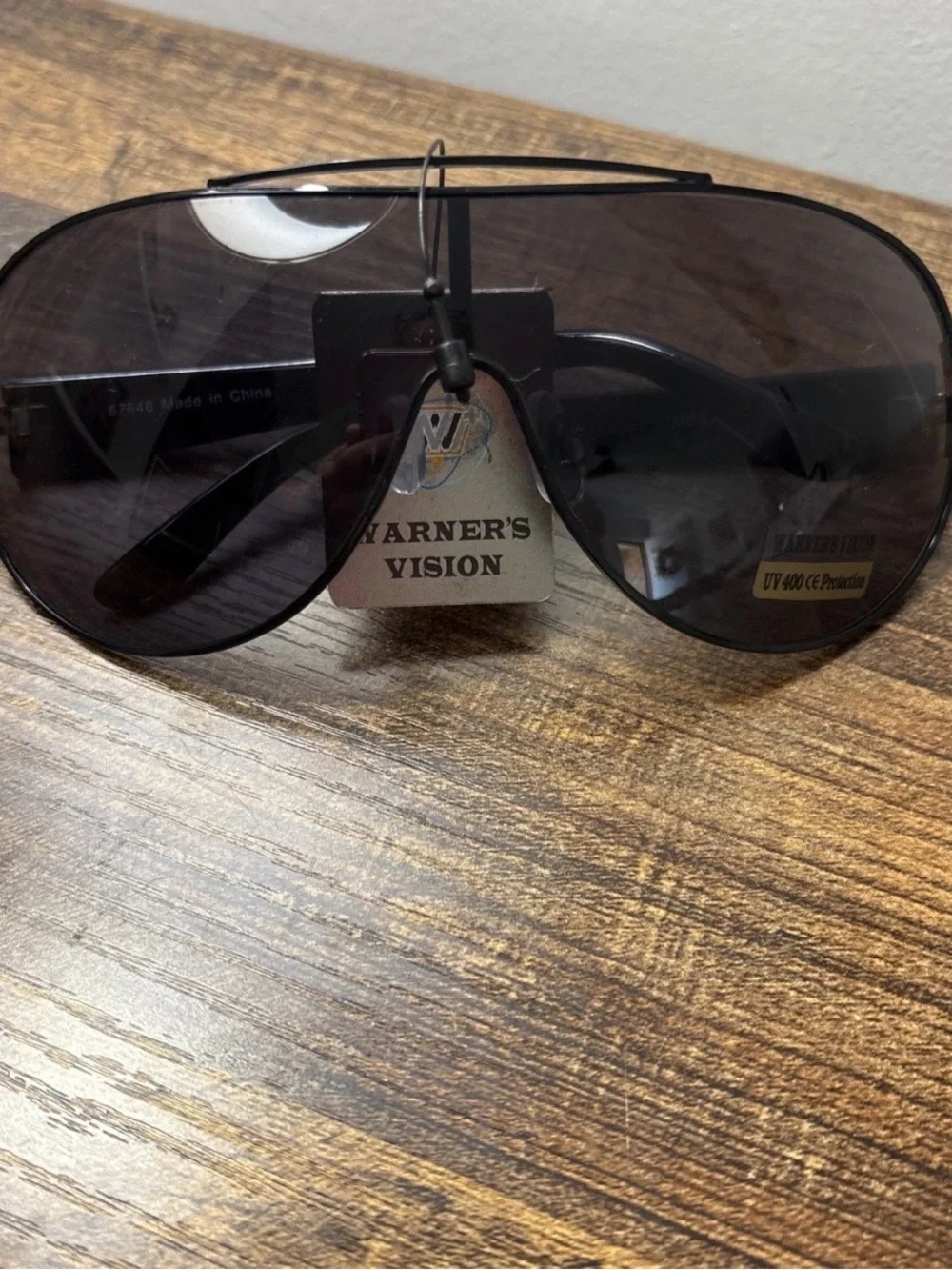 Warner's Men's Black Aviator Sunglasses